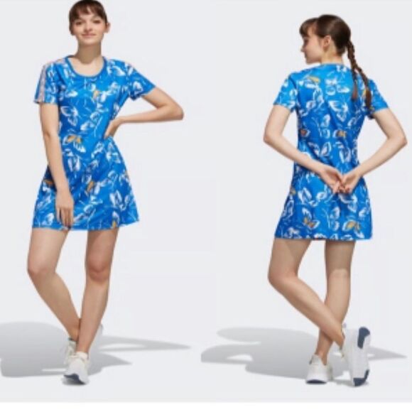 Adidas x Farm Rio Collab Butterfly Floral Fit & Flare Tennis Dress NWT - Picture 1 of 12